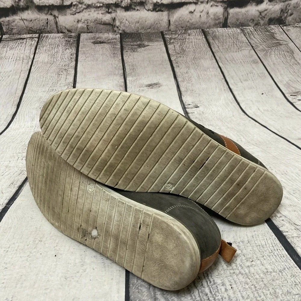 Gino Rossi Casual leather shoes‎ Lace Up Gray And Tan size 9